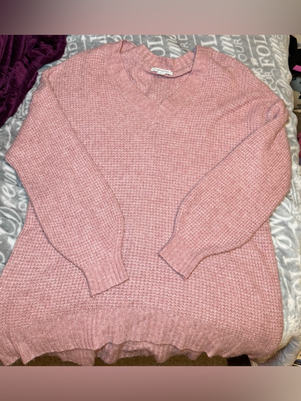American Eagle Cozy Pink Knit Sweater